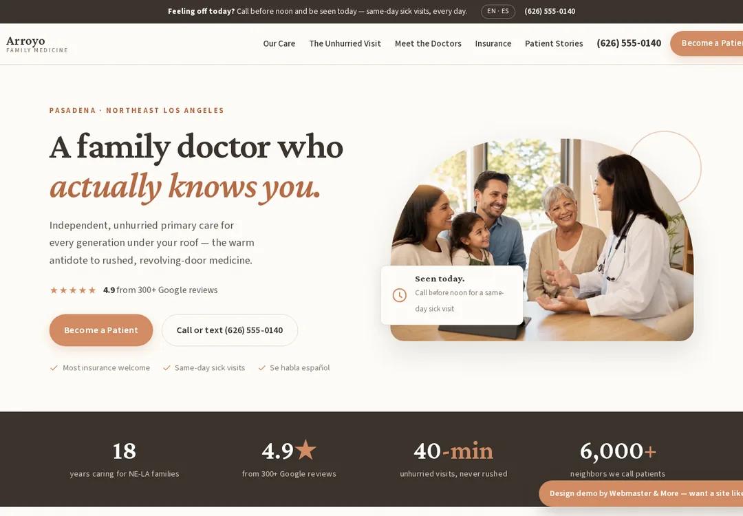 Arroyo Family Medicine — Family Medicine demo site by Webmaster & More