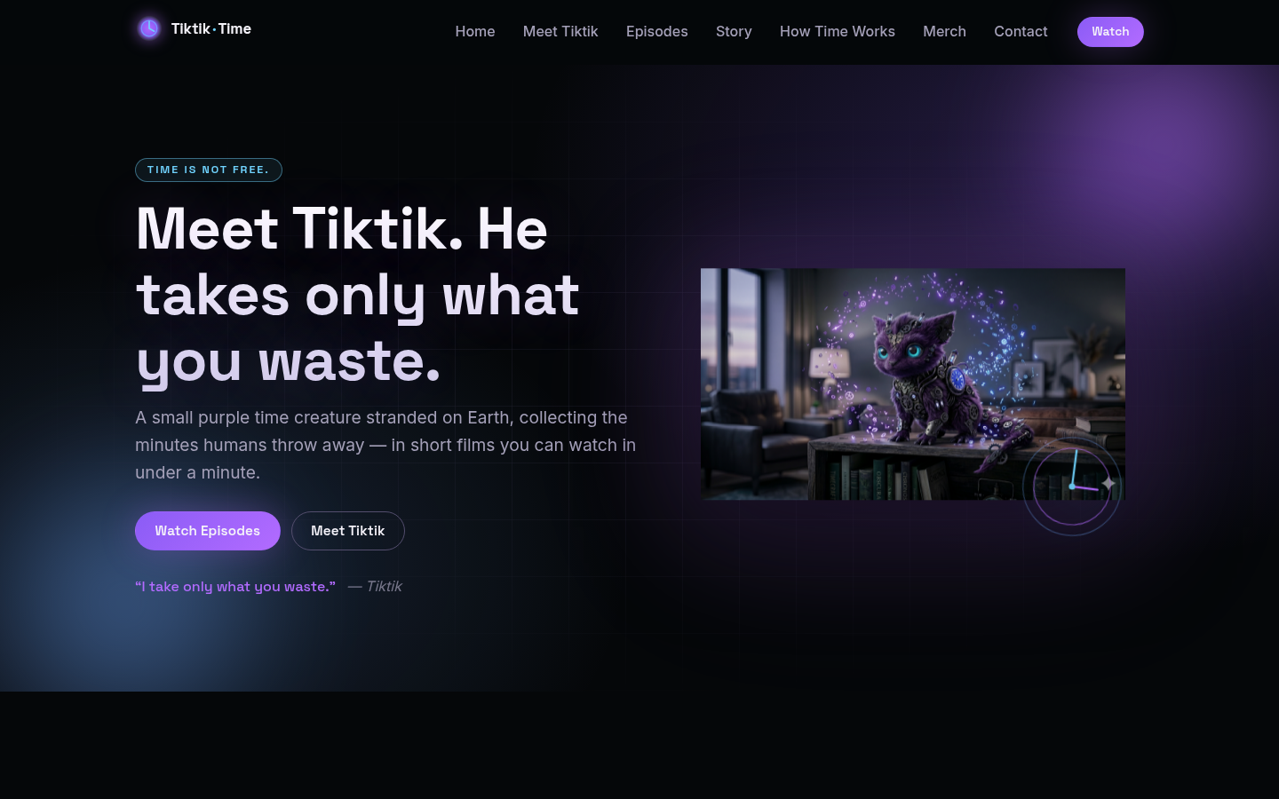 Tiktik Time — Animated Series Brand Site